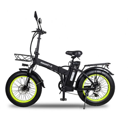 Электровелосипед Minako F10 Pro черный-салатовый